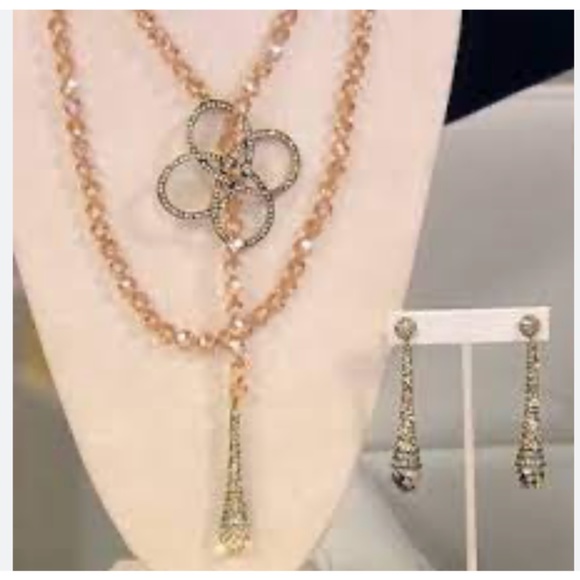 Heidi Daus Never Ending Elegance Lariat & Drop Earrings Set - Picture 1 of 9